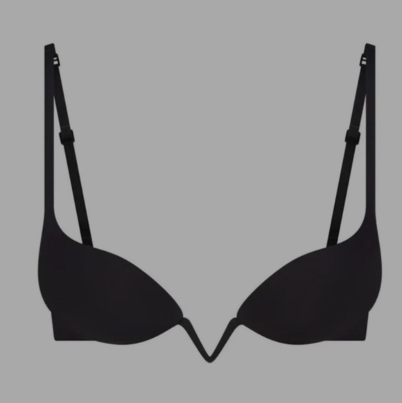 SKIMS Ultimate Deep V Push Up Bra Size:34A Onyx - Picture 8 of 8